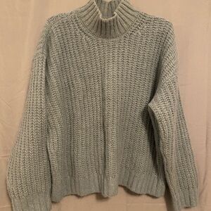 Wool blend mock neck sweater